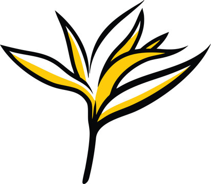 yellow flower with black outline clip art preview
