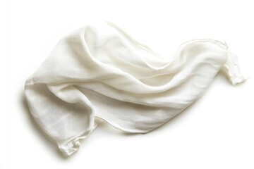 Flowing White Cloth on a White Background Still Life