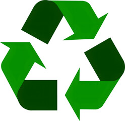 "Green Recycle Logo with Three Arrows on White"

