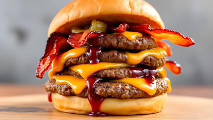 "Char‑Grilled Angus Beef Burger with Lettuce and Tomato"

