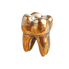 Golden Bronze Tooth Sculpture - Close-up Detail