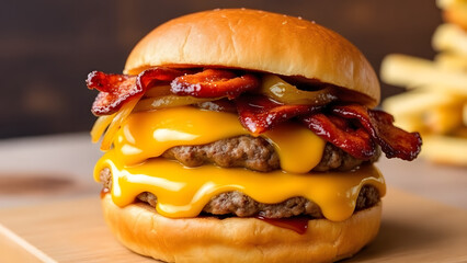 "Char‑Grilled Angus Beef Burger with Lettuce and Tomato"

