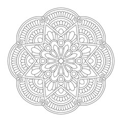 Floral Mandala for coloring pages and book, vector file