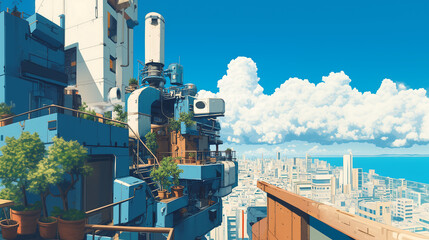 view of the city from the air