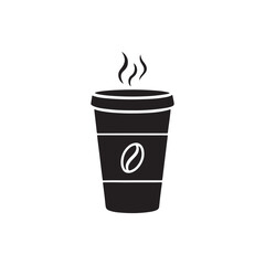 Hot Beverage Icon with Steam Rising from Disposable Cup, Perfect for Coffee or Restaurant Themes