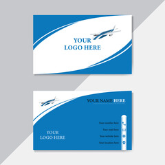 Obraz premium Stylish blue business card design and corporate concept.