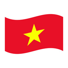 Waving Vietnamese Flag, National Symbol of Vietnam
