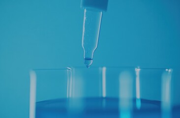 Droplet from pipette into liquid