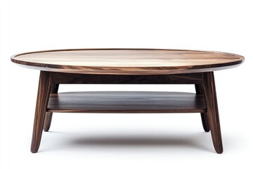 Fototapeta premium Wooden Coffee Table with Shelf, Modern Living Room Furniture