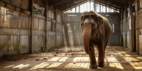 indian elephant in a captivity 