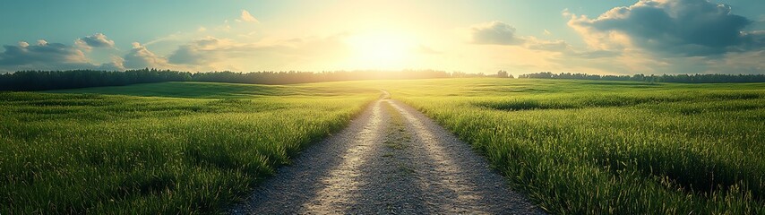 Obraz premium Country Road Sunrise Landscape