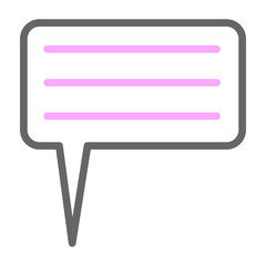 Chat Vector Line Lt Pink Grey Icon Design