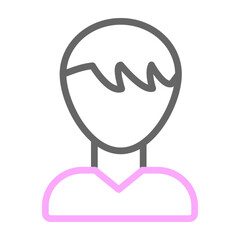 User Profile Vector Line Lt Pink Grey Icon Design