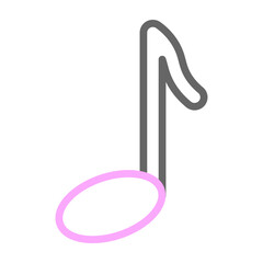 Music Vector Line Lt Pink Grey Icon Design