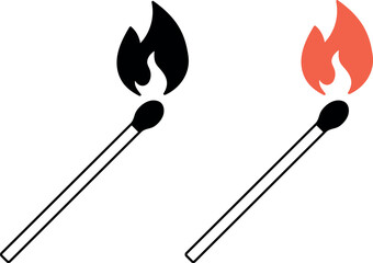 Match fire icon, vector fire sign, EPS10