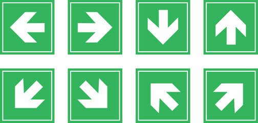 Green road exit sign, vector icon, traffic symbol