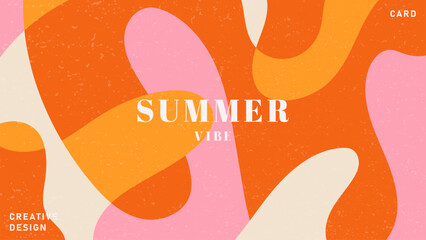 Summer bright illustrations set for poster, card, cover, label, banner in modern minimalist style with overlay effect. Modern and simple summer design templates. Vector stock graphic