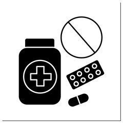 Allergy glyph icon. Abnormal reaction on drugs and some medicines.Healthcare concept. Filled flat sign. Isolated silhouette vector illustration