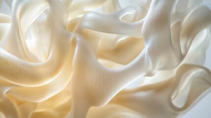 Obraz premium Translucent flowing tendrils seamlessly weaving into each other, ultra-detailed motion captured with high-resolution sharpness, professional lighting enhancing the soft glow