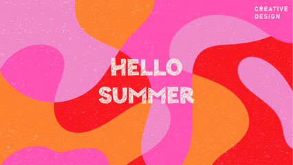 Summer bright illustrations set for poster, card, cover, label, banner in modern minimalist style with overlay effect. Modern and simple summer design templates. Vector stock graphic