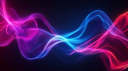 Obraz premium Vibrant wave patterns, digital art, data visualization with flowing lines