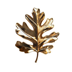 Png of A beautifully detailed golden oak leaf showcasing intricate veins and natural elegance, ideal for autumn-themed design.