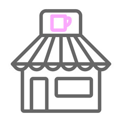 Cafeteria Vector Line Lt Pink Grey Icon Design