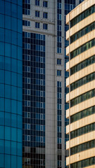 Naklejka premium many windows and walls facade of a modern skyscraper without people