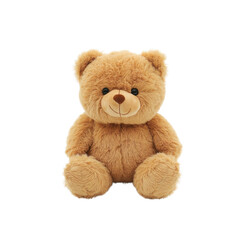 Obraz premium Adorable Brown Teddy Bear Plush Toy Sitting Isolated on White Background