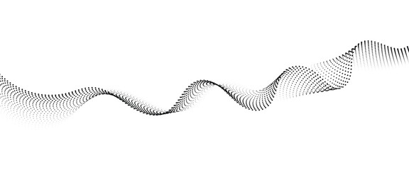 Flowing Dot Wave halftone gradient pattern on transparent background	

