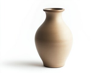 Isolated Pottery Vase Still Life on White Background