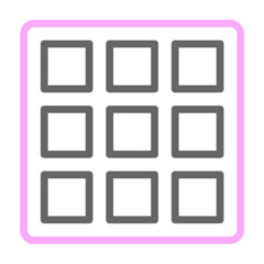 Waffle Vector Line Lt Pink Grey Icon Design