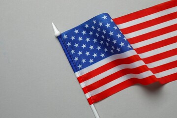 Fototapeta premium Beautiful waving star and striped American flag