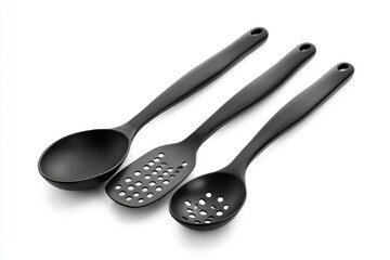 Three Kitchen Spoons in a Row Cooking Utensils