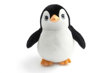 Penguin Stuffed Animal Toy Isolated on White Background