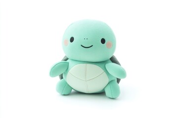 Obraz premium Stuffed Turtle Toy Sitting on White Background