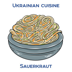 Kvashena Kapusta is a traditional Ukrainian dish made from fermented cabbage, often served as a side dish or salad.