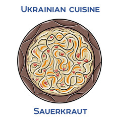 Kvashena Kapusta is a traditional Ukrainian dish made from fermented cabbage, often served as a side dish or salad.