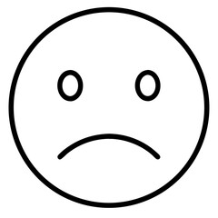 Fototapeta premium Line drawing of a sad face representing emotions and feelings in minimalist design