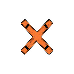 Obraz premium Grunge Style Railroad Crossing Sign Graphic