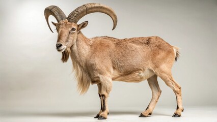 Fototapeta premium Aoudad Sheep on studio background 