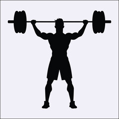 Naklejka premium Weightlifting Silhouette, Power Lift