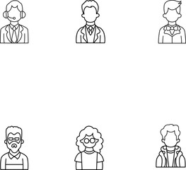 business people icons set avatar