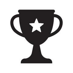 Trophy cup with star icon, winner cup, victory cup icon.