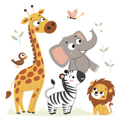 Obraz premium cute dogs doodle vector set cartoon dog or puppy