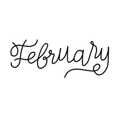 February font vector collection. Black handwritten vector illustration.