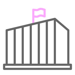 University Museum Vector Line Lt Pink Grey Icon Design