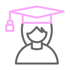 Student Vector Line Lt Pink Grey Icon Design