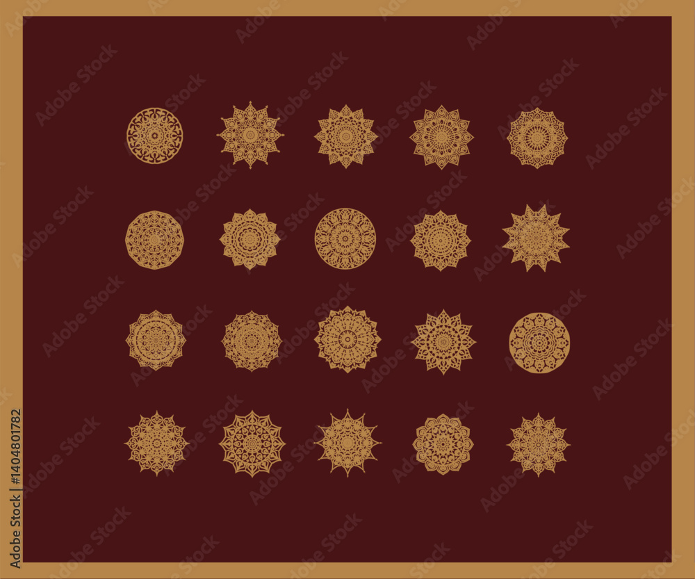 Fototapete luxury ornamental mandala design background in gold color. abstract circular pattern design mandala 