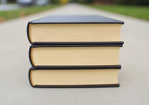 Books Stacked on Pathway